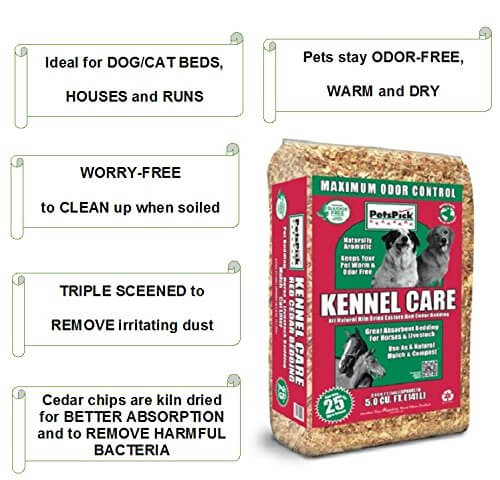 Kennel care cedar chips top